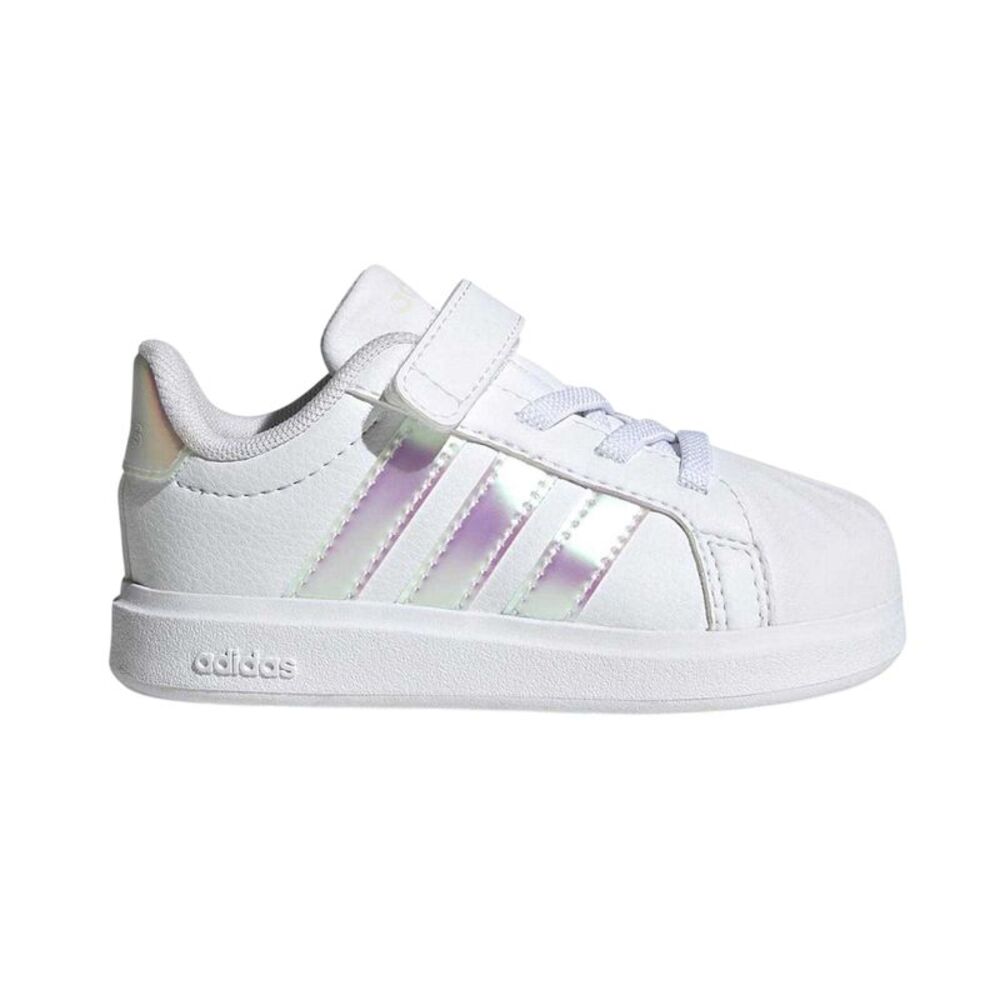 Adidas Childrens/Kids Grand Court Iridescent Sneakers / White/Iridescent
